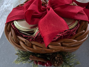 Cranberry Thick Wicker Gift Basket