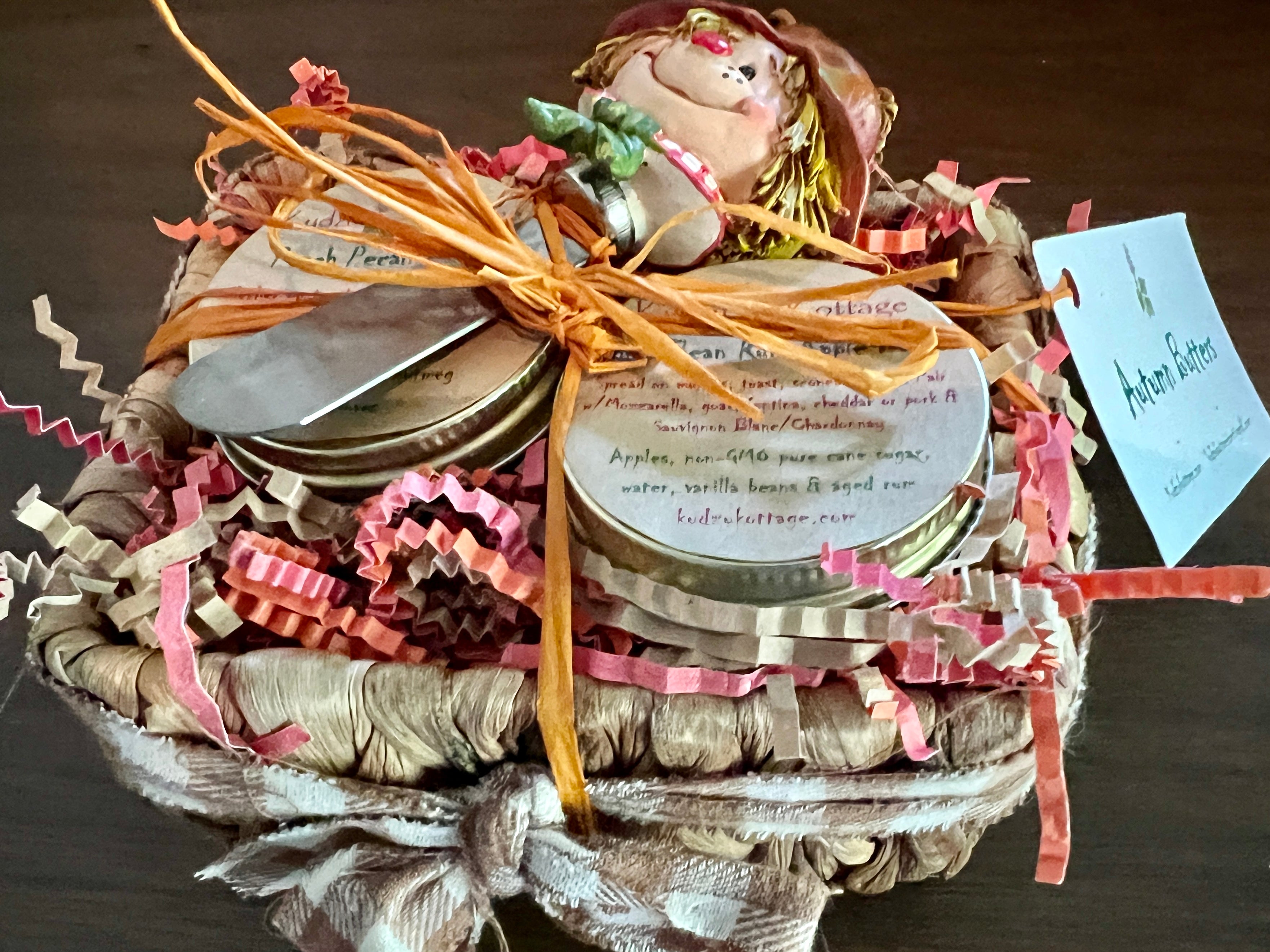 (Autumn Butters scarecrow small Gift Basket