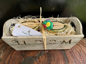 Fragile Flowers Bloom Wood Gift Crate