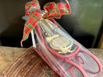 Load image into Gallery viewer, Cranberry Red Wicker Sleigh

